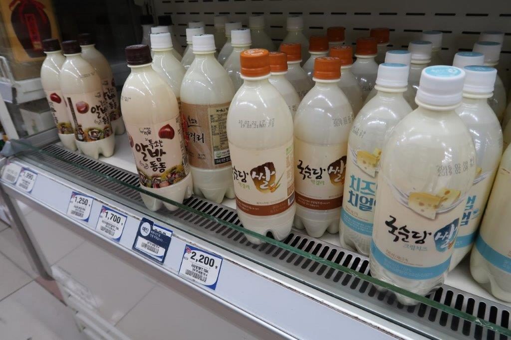 Flavoured Makgeolli (Sweet Potato, Chestnut, Banana and even Cheese) from Korean Supermarket as Souvenirs!