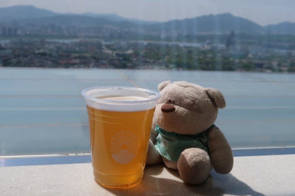 Views from Namsan Seoul Tower with Jeju Wit Beer (8,000krw)