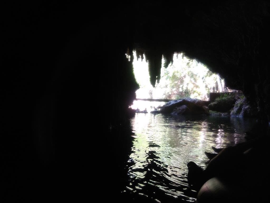 Inside Pindul Cave where height of water is quite low - guide was able to stand and drag us through the entire way