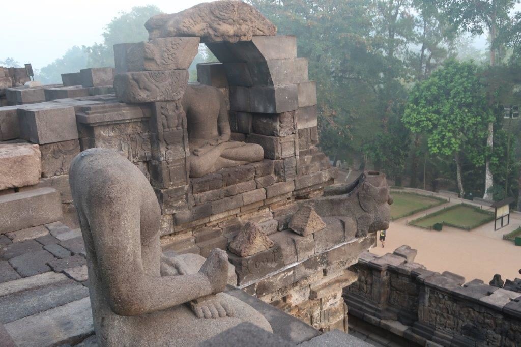 One of the many headless buddha at Borobudur temple 