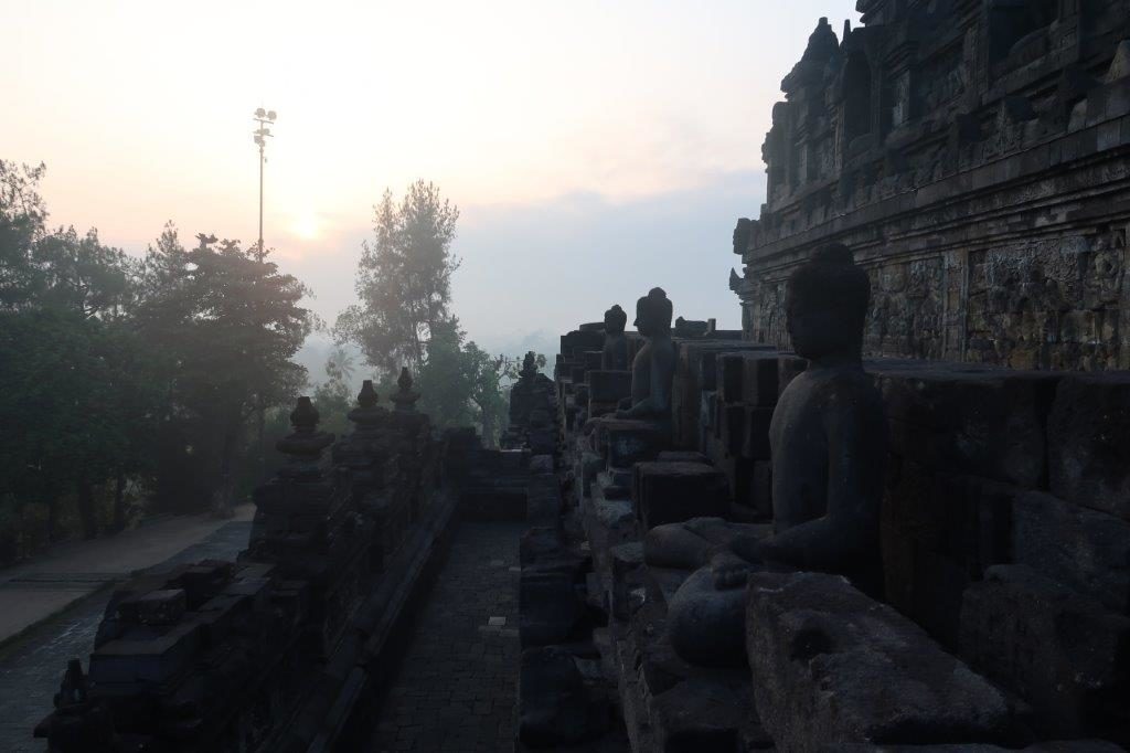 Another row of buddha statues at Borobudur temple