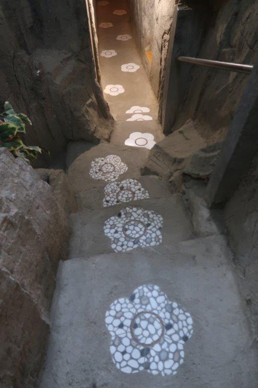 Steps leading to prayer rooms in Chicken Church