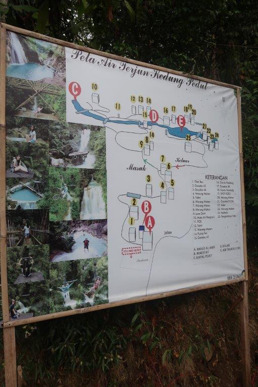 Map of Kedung Pedut Waterfall Yogyakarta