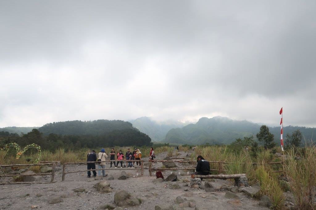 Foggy view of Mount Merapi