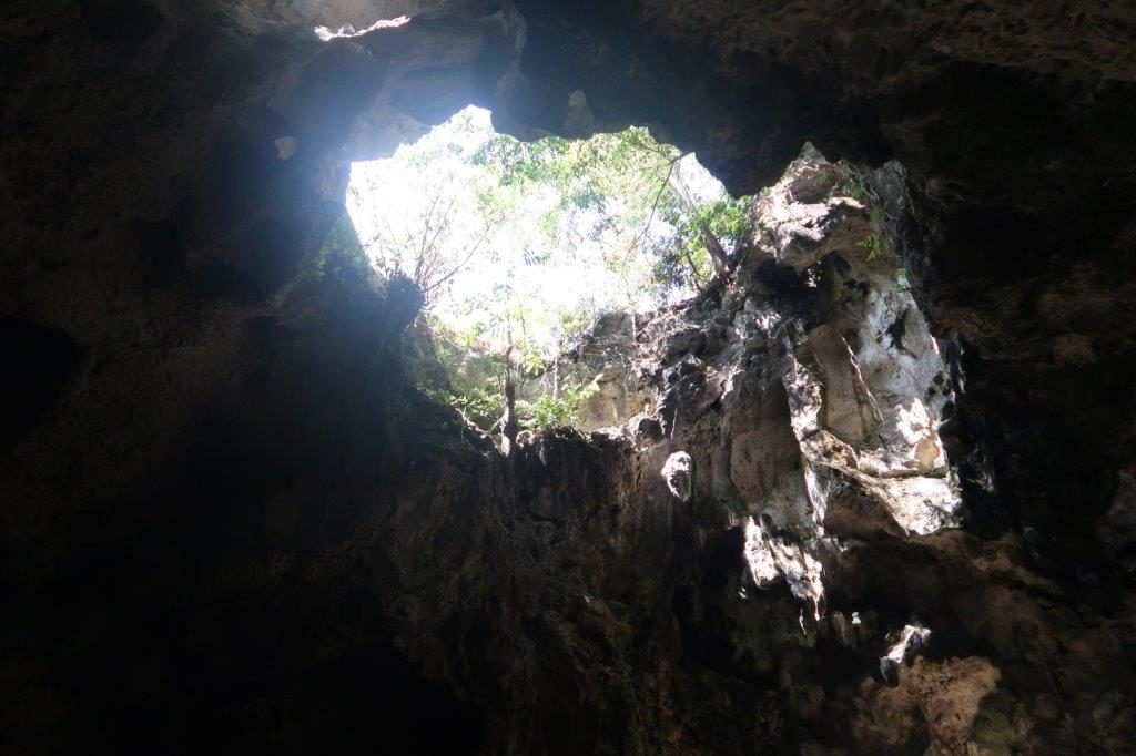 Opening for sunlight to enter Pindul Cave (Goa Pindul)