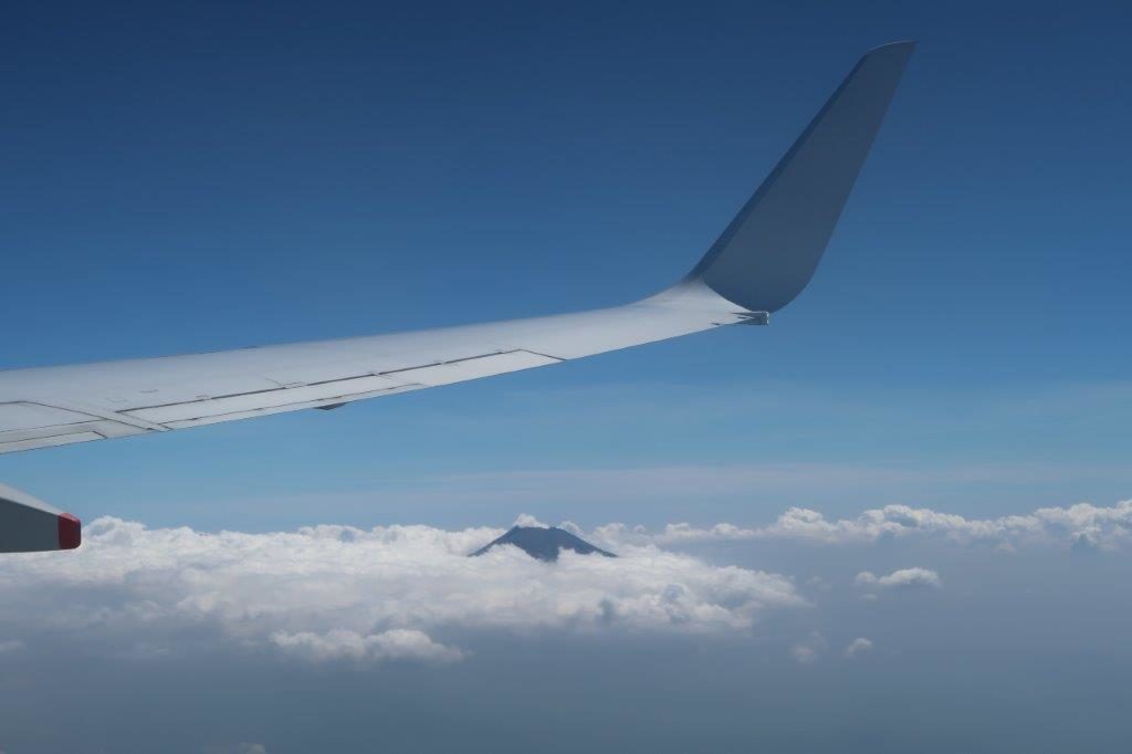 Flying past Mount Merapi from Yogyakarta back to Singapore