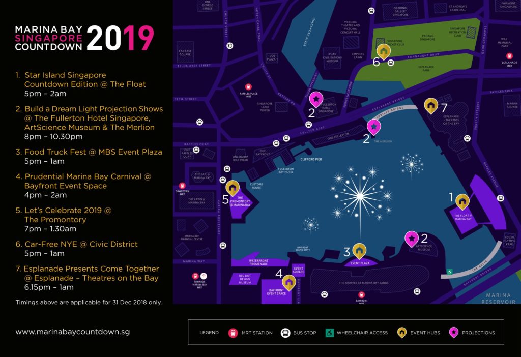Marina Bay Singapore Countdown 2019 Events Guide #MBSC2019
