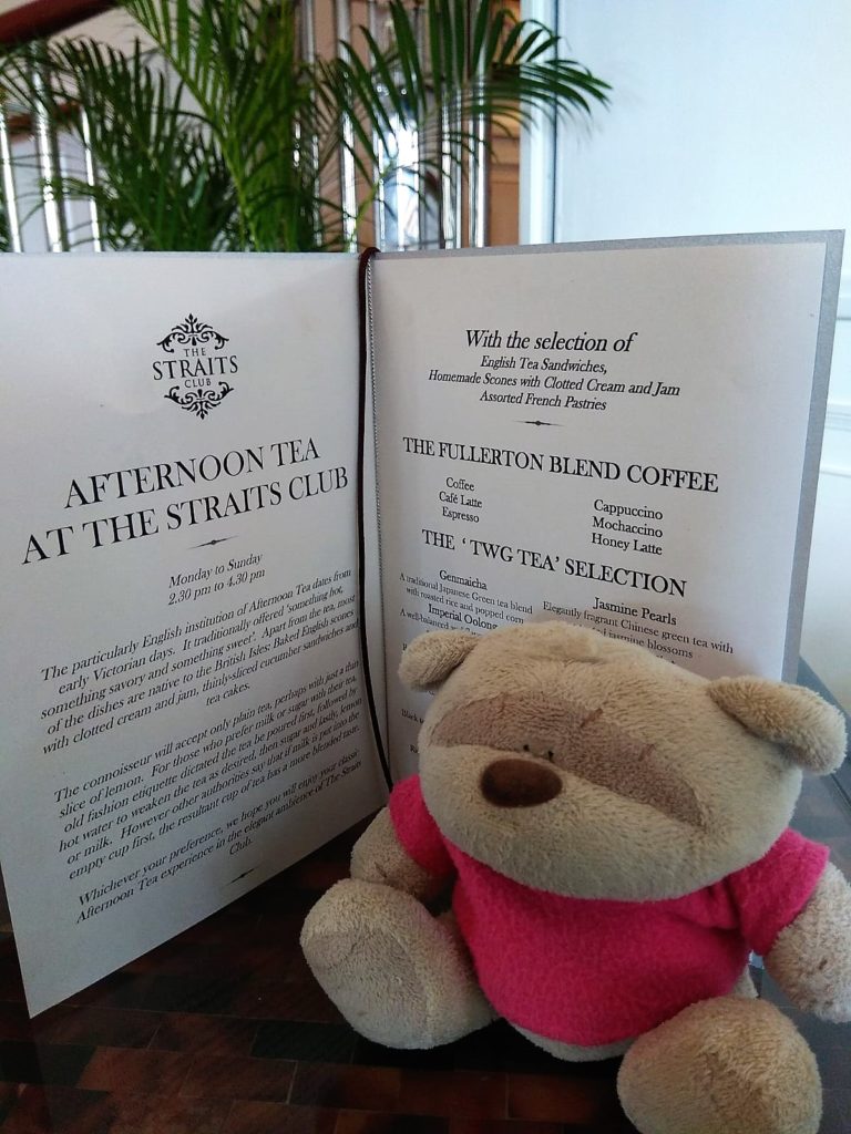 Afternoon Tea Fullerton Hotel Singapore Menu