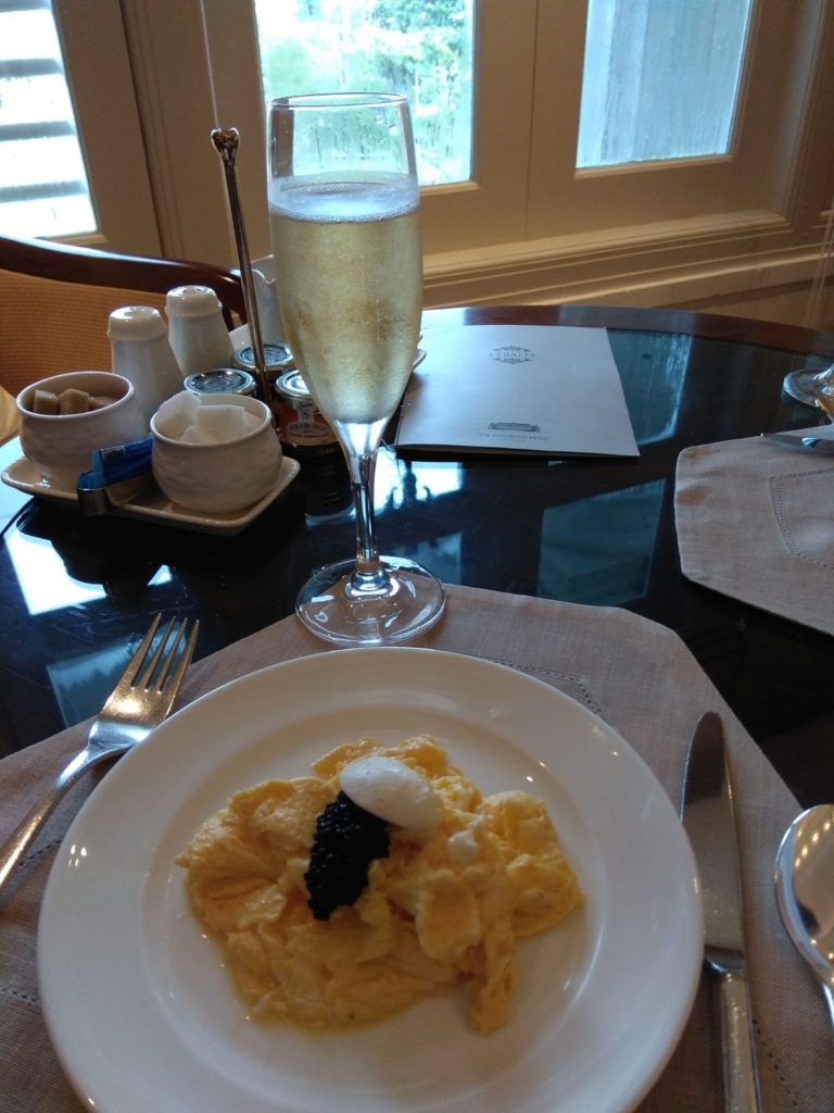 The Russian (Vodka Scrambled Eggs) with Champagne at the Straits Club Fullerton