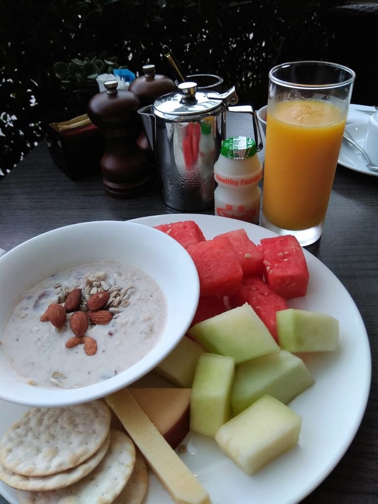 Healthy options during breakfast at Town Restaurant Fullerton Singapore Hotel