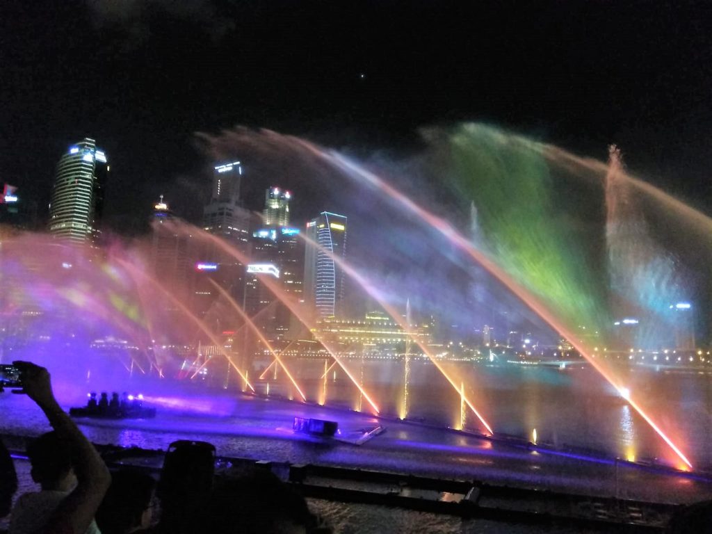 Fountain and Light Show at Marina Bay Sands