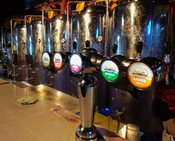Beers on tap at Fresh Beer Batam