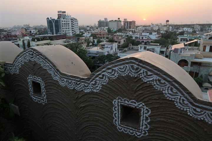 Jaipur city skyline as seen from Peacock Rooftop Restaurant
