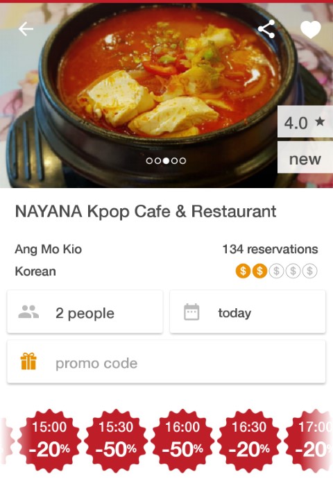 NAYANA Kpop Cafe & Restaurant found on both Eatigo and Mileslife App