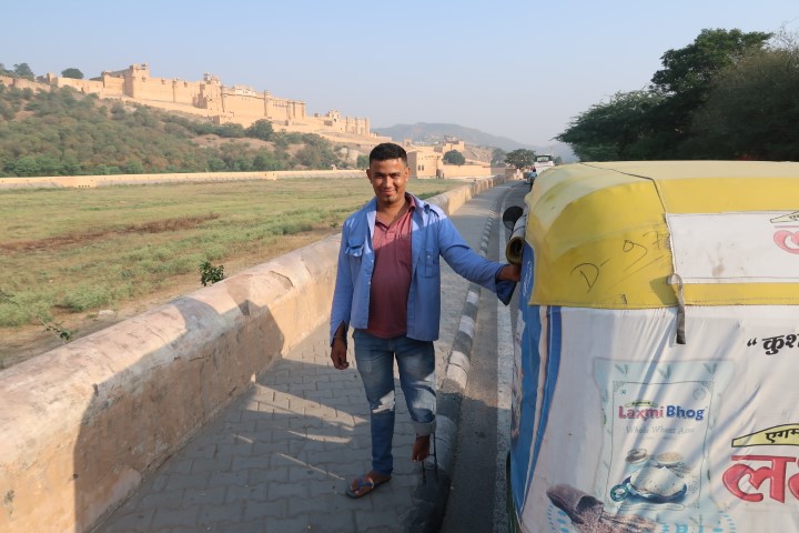 Our driver Firoj, at the entrance of Amber Fort Jaipur