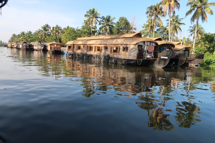 Empty Houseboats Alleppey Kerala Backwaters