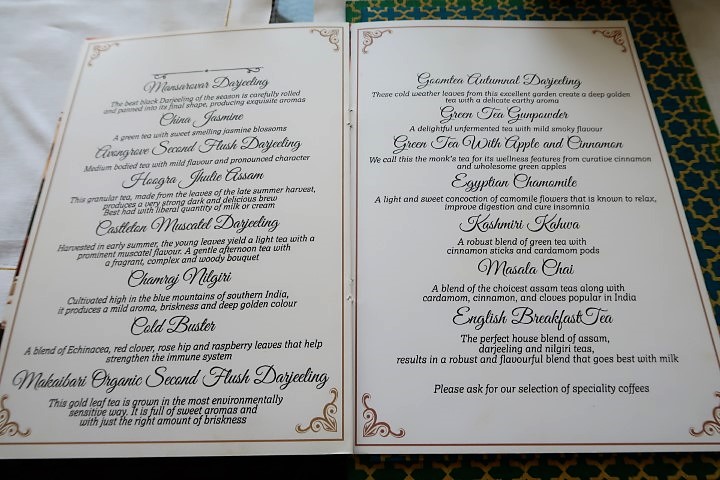 Selection of Teas @ Verandah Cafe Taj Rambagh Palace Hotel Jaipur (Afternoon Tea Set)
