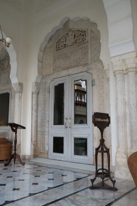 Entrance of Verandah Cafe, Taj Rambagh Palace Hotel Jaipur