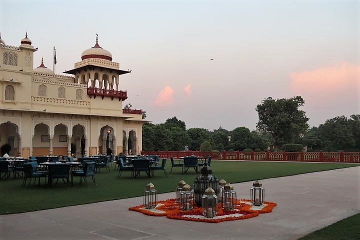 As the sun sets at Taj Rambagh Palace Hotel...
