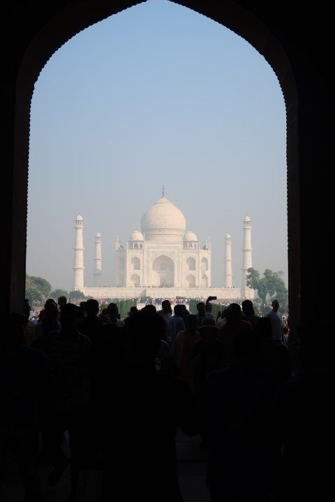 While the 2nd entrance frames the entire Taj Mahal