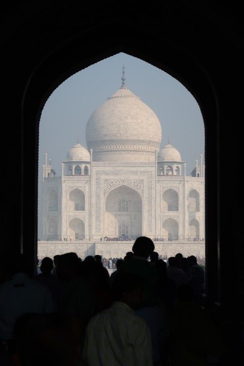 First gate of Taj Mahal frames the main building