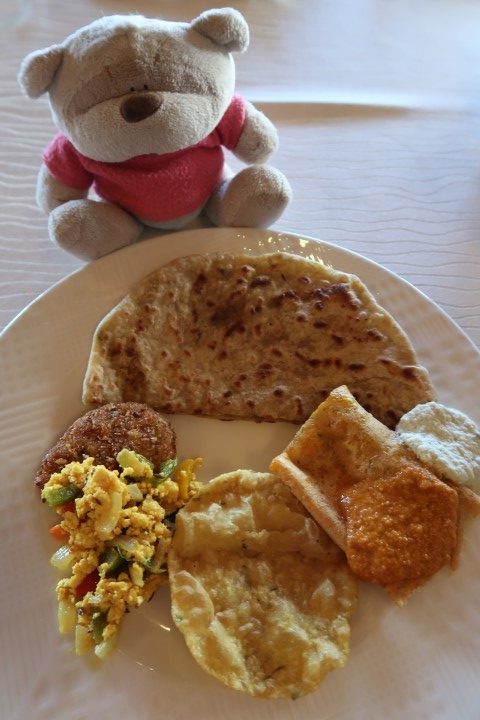 Tom's breakfast at the Grand Dragon Ladakh