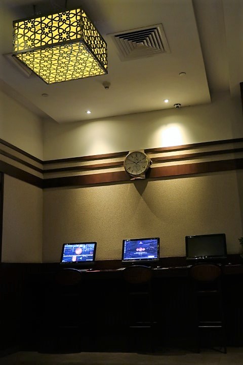 Computers inside Premium Plaza Lounge Delhi Airport Terminal 1