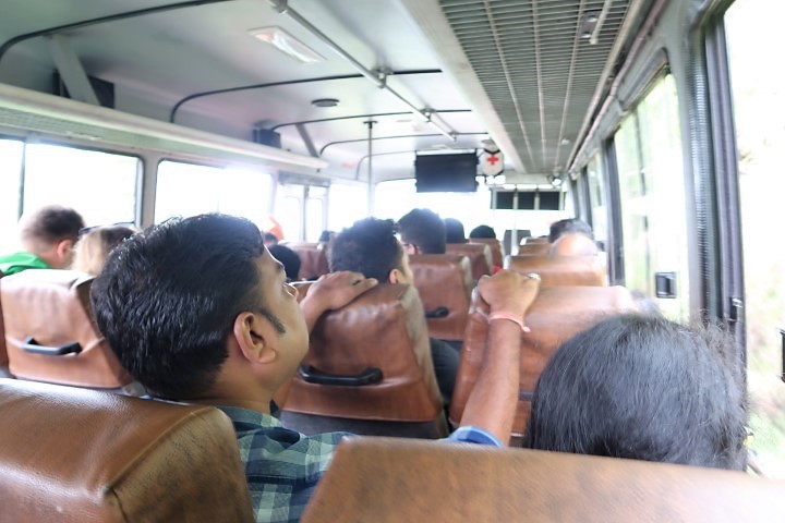 Inside shuttle bus up Eravikulam National Park