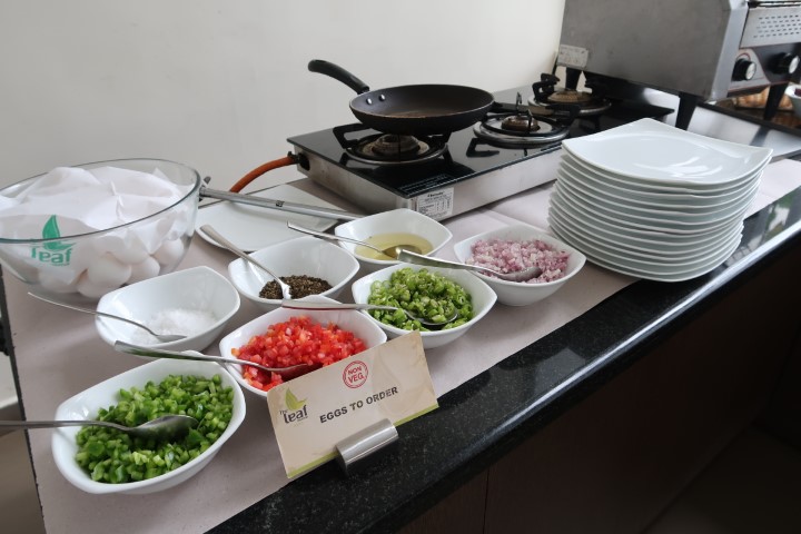 Egg omelette station at The Leaf Munnar Hotel