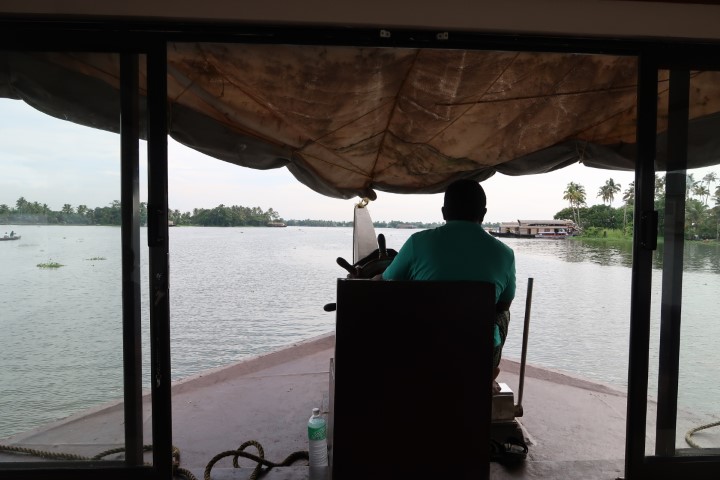 Ashok, Captain of our Boathouse during Alleppey Kerala boathouse Cruise