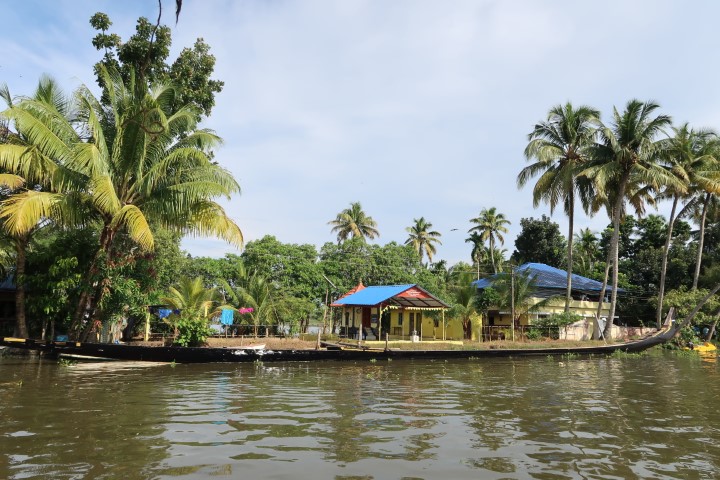Villages along the banks of Kerala backwaters