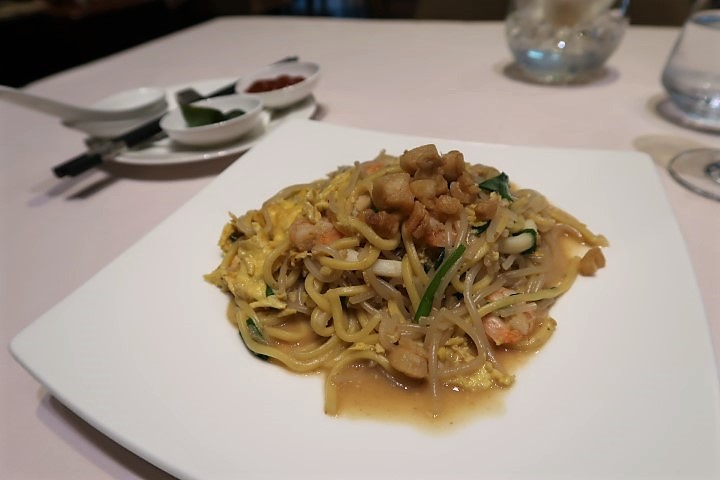 Close up of Fried Hokkien Mee (Chef Live Cooking Station) The Private Room Singapore Airlines