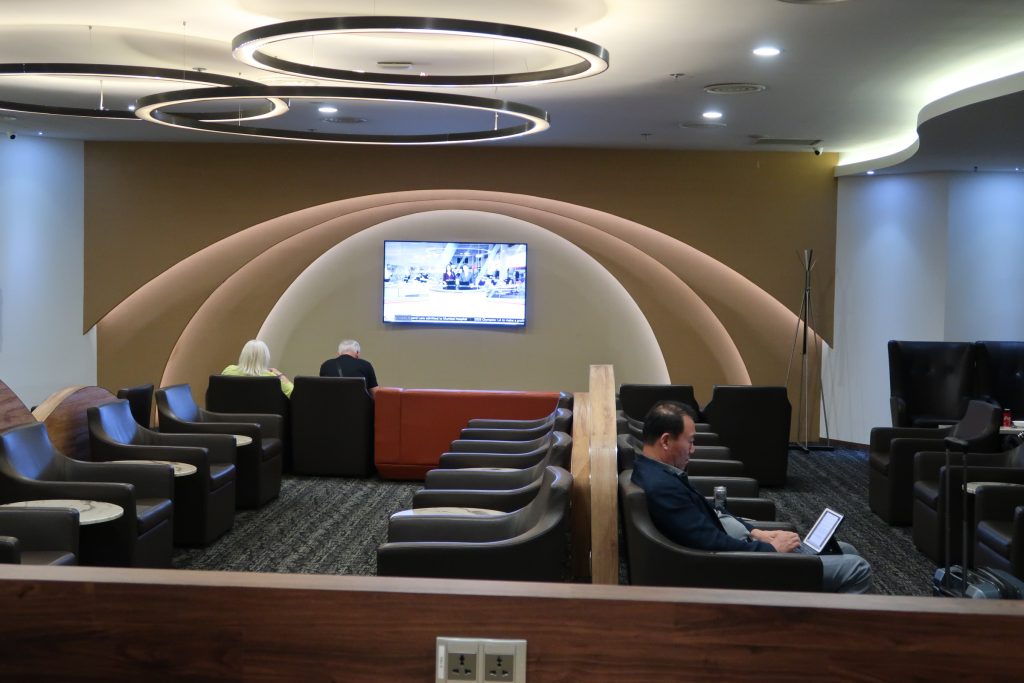 TV area inside SATS Premier Lounge Terminal 1 Changi Airport