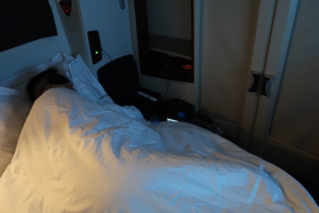 Singapore Airlines First Class Suites - Full bed in a private space