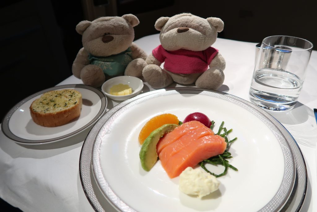 Singapore Airlines First Class Suites Lunch - Balik Smoked Salmon