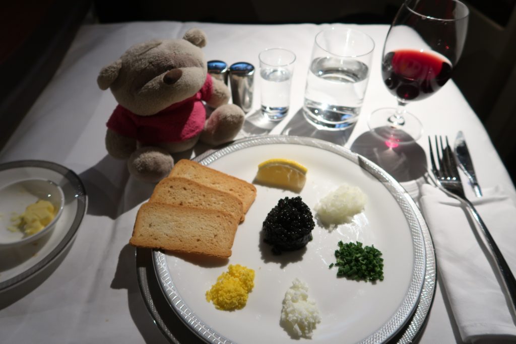 Singapore Airlines First Class Suites Lunch - Chilled Malossol Caviar