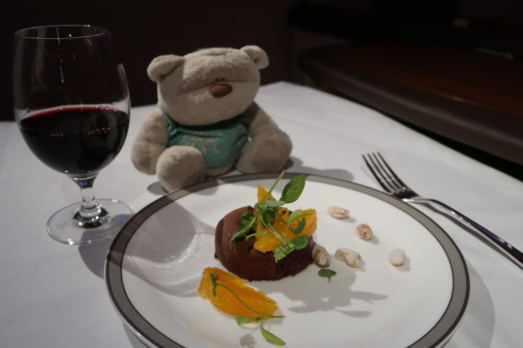 Singapore Airlines First Class Suites Lunch - Chocolate Marquise with Caramelised Peanut