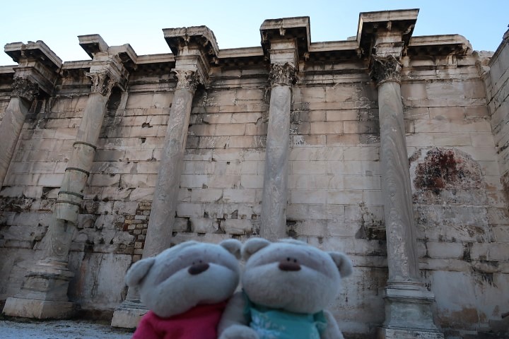Iconic Roman columns of Hadrian's Library Athens