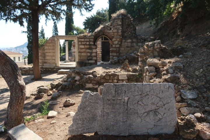 Small church ruin within Acropolis of Athens