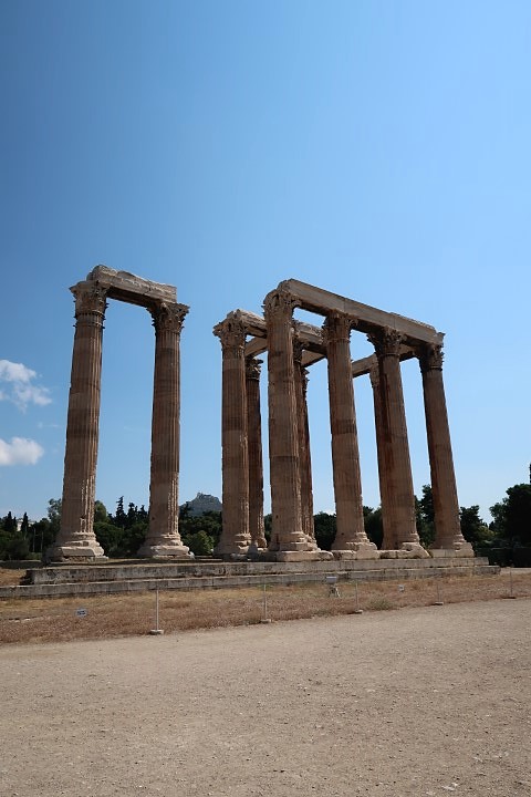 View of the Roman columns at Olympieion up close