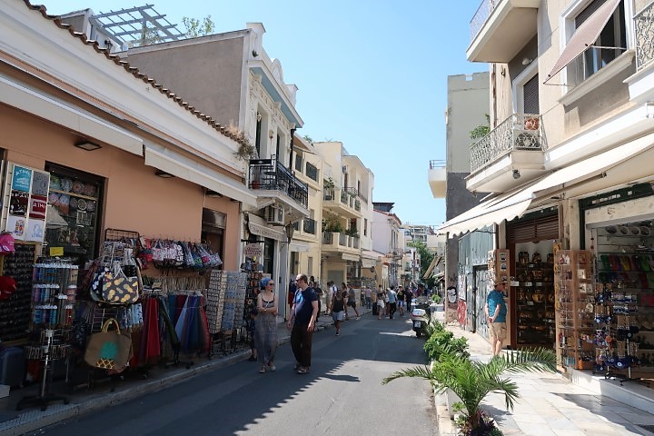 Strolling around the Plaka district in Athens