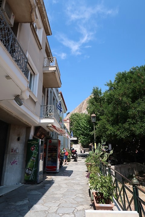 Clear sunny day during our walk around Plaka district in Athens