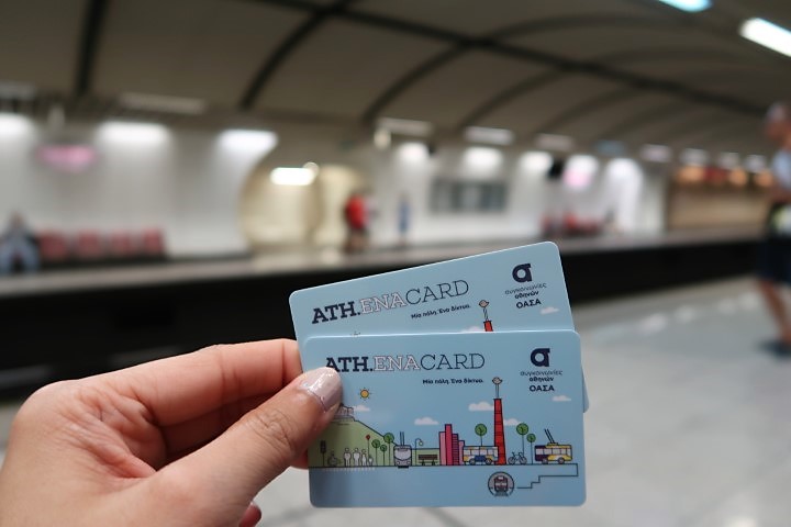 Issued the Athena Card by staff at the Acropolis Station - These card would eventually be encased in a tomato can during our visit to Nomikos