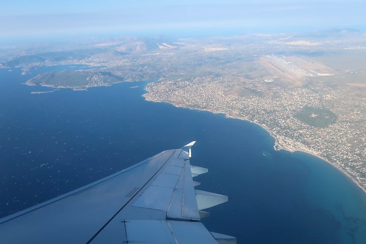Shot taken after taking off from Athens
