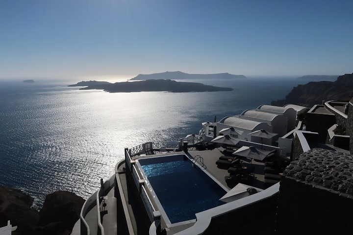 Infinity pool and Sunset at Oia Santorini