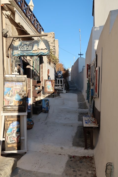 Shops enroute to Franco's Cafe Pyrgos Santorini