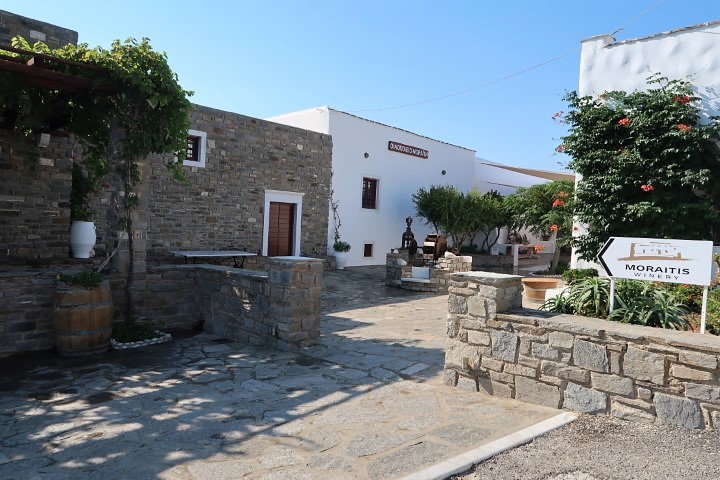 Courtyard of Moraitis Winery Paros Island
