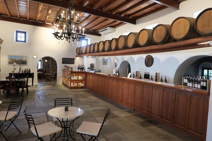 Inside Moraitis Winery Paros