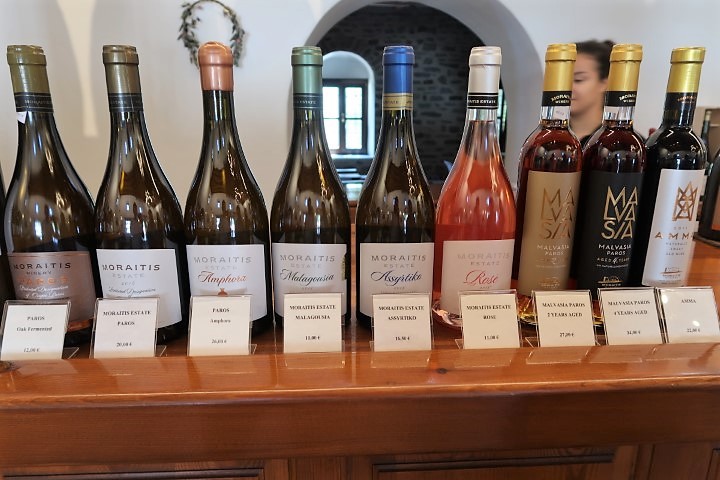 Wines from Moraitis Winery Paros