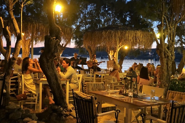 Live Greek Music for dinner at Ephesus Paros Greece